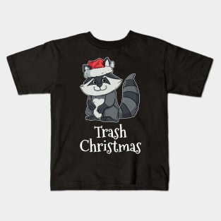 Trash Christmas Merry Trash Panda Raccoon Kids T-Shirt